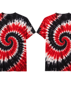 Tie Dye T Shirt Red Black and White Spiral Design | B2B Low MOQ
