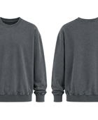 Charcoal Grey Acid Wash Sweatshirt B2B Low MOQ Manufacturer