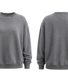 Washed Grey Acid Wash Crewneck Sweatshirt B2B
