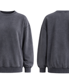 B2B Vintage Grey Acid Wash Oversized Crewneck Sweatshirt