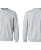Heather Grey Panel Seam Crewneck Sweatshirt B2B Low MOQ Manufacturer