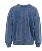 Custom Crewneck Sweatshirt Blue Acid Wash Oversized B2B