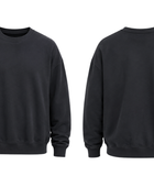 B2B Crewneck Sweatshirt Black Acid Wash Low MOQ Manufacturer
