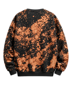 Custom Orange Splatter Acid Wash Crewneck Sweatshirt B2B