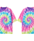 Tie Dye Drop Shoulder T Shirt Multicolour Spiral Design | B2B Low MOQ