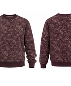 Custom Crewneck Sweatshirt Burgundy Acid Wash B2B Low MOQ Manufacturer