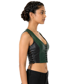 Halloween Side Lace Crop Bodice Green and Black | B2B Low MOQ