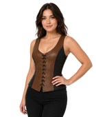 Halloween Huntress Lace Up Bodice Brown and Black | B2B Low MOQ