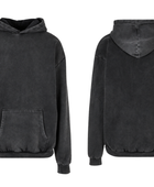 Custom Pullover Hoodie Charcoal Black Acid Wash B2B