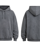 B2B Pullover Hoodie Charcoal Grey Acid Wash Custom Low MOQ Manufacturer