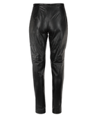 Leather Tapered Pants Black with Front Pleat Detail | B2B Low MOQ