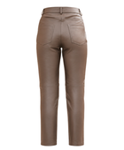 Women’s Leather Straight Leg Pants Taupe | B2B Low MOQ