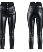 Women’s Faux Leather High Waist Skinny Pants Black | B2B Low MOQ