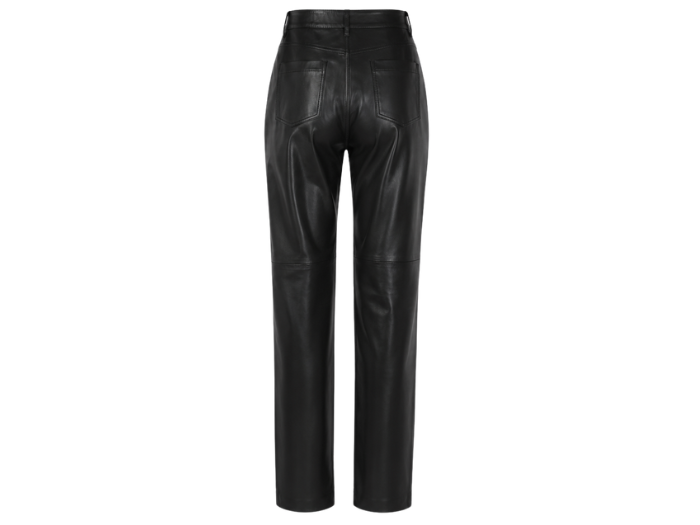 Leather Barrel Leg Pants Black | B2B Low MOQ