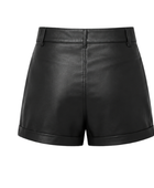 Women’s Leather Zipper Shorts Black | B2B Low MOQ