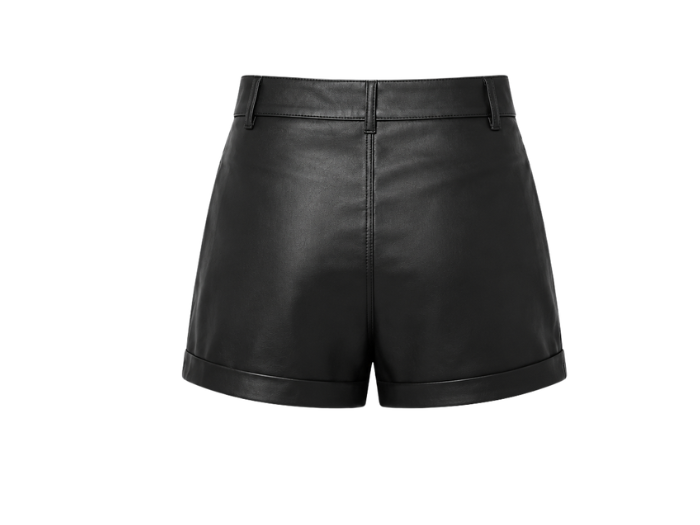Women’s Leather Zipper Shorts Black | B2B Low MOQ