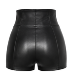 Women’s PU Leather High Waist Shorts Black | B2B Low MOQ