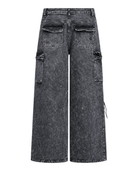 Custom Wide-Leg Cargo Pants Charcoal Grey Acid Wash B2B Low MOQ Manufacturer