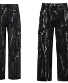 Custom Black White Acid Wash Cargo Pants B2B Low MOQ Manufacturer