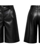 Women’s Faux Leather Bermuda Shorts Black | B2B Low MOQ