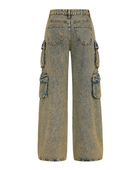 Custom Cargo Pants Tan Blue Acid Wash B2B Low MOQ Manufacturer