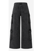 B2B Wide-Leg Cargo Pants Charcoal Black Acid Wash Custom Low MOQ Manufacturer