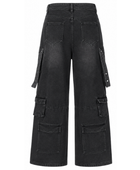 Custom Acid Wash Multi-Pocket Wide-Leg Cargo Pants B2B Low MOQ Manufacturer