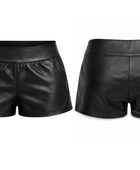 Women’s Faux Leather Relaxed Shorts Black | B2B Low MOQ