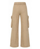 Custom Beige Drawstring Wide-Leg Cargo Pants B2B