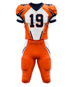 Wholesale Orange and White American Football Uniform Set – Polyester