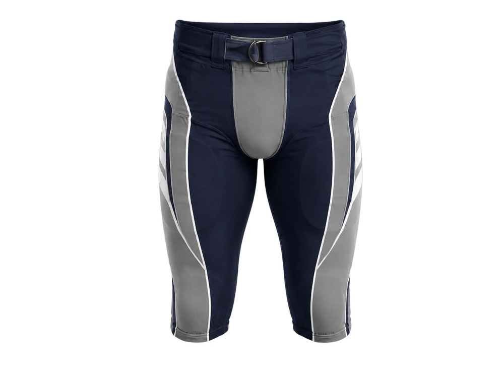 Custom Navy & Grey American Football Shorts Wholesale Teamwear front design preview