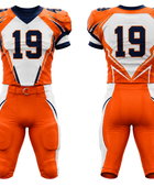 Wholesale Orange and White American Football Uniform Set – Polyester