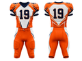 Wholesale Orange and White American Football Uniform Set – Polyester