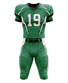 Wholesale Green and White American Football Uniform Set – Polyester Teamwear