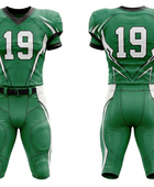 Wholesale Green and White American Football Uniform Set – Polyester Teamwear