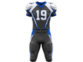 Wholesale Black and Royal Blue American Football Uniform Set – Polyester