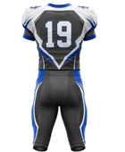 Wholesale Black and Royal Blue American Football Uniform Set – Polyester