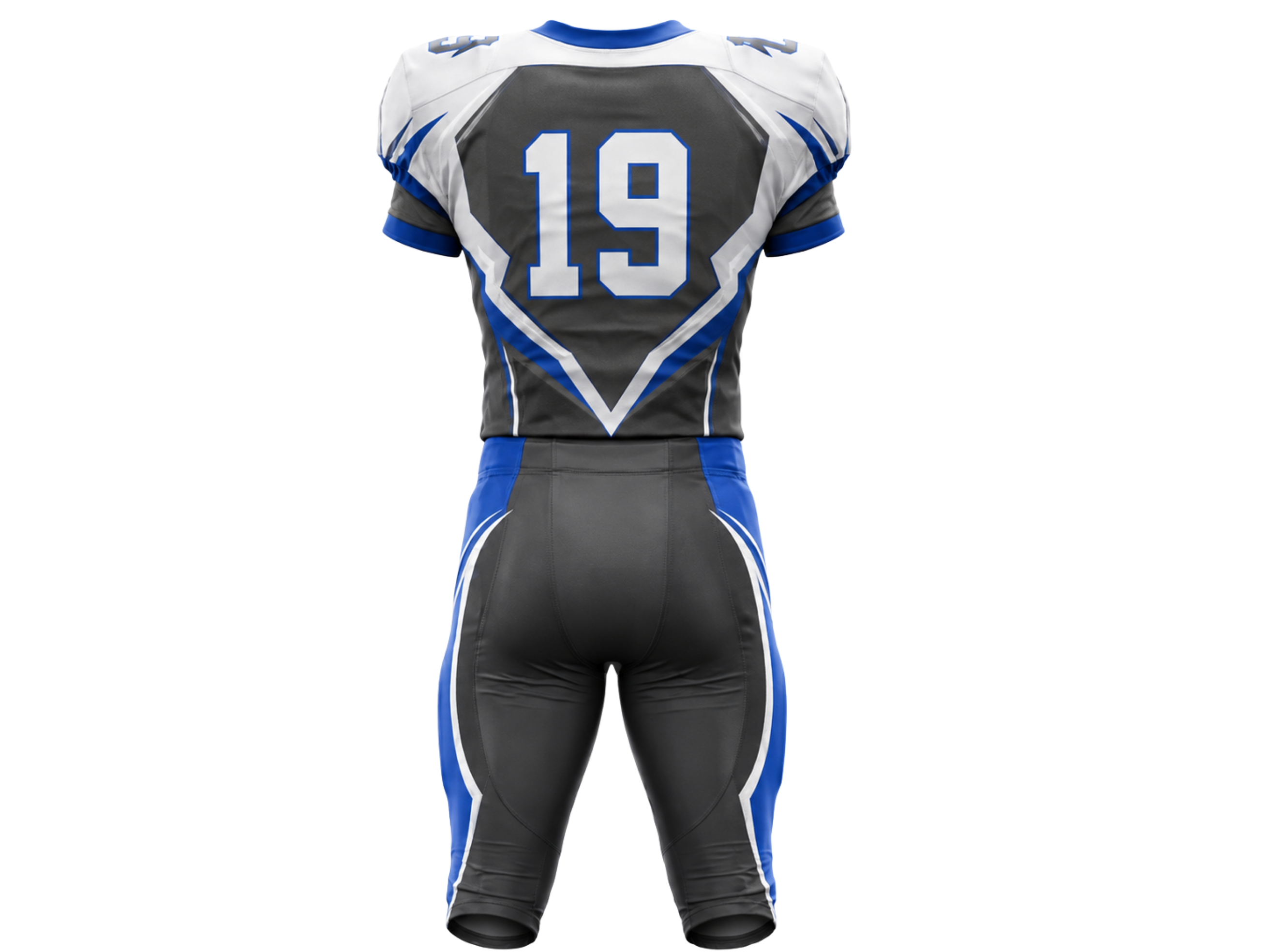 Wholesale Black and Royal Blue American Football Uniform Set – Polyester