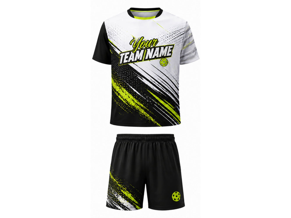 White & Teal Pickleball Uniform – Custom Team Jersey & Shorts, Wholesale Bulk, Low MOQ front design preview