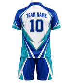 Blue & White Corn Hole Uniform – Bulk Team Jersey & Shorts, Low MOQ, Wholesale Activewear