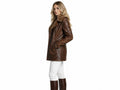 Vintage Brown Sheepskin Leather Jacket Wholesale | Women’s Fur Lined Winter Coat Manufacturer