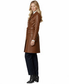 Women’s Full Grain Cowhide Leather Trench Coat Wholesale Custom Private Label Outerwear Manufacturer