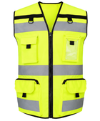 Ripstop Tool Vest B2B Low MOQ Reflective Multi-Pocket Vest Fluorescent Yellow Workwear