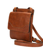 B2B Leather Flap Crossbody Bag Brown Low MOQ Manufacturer