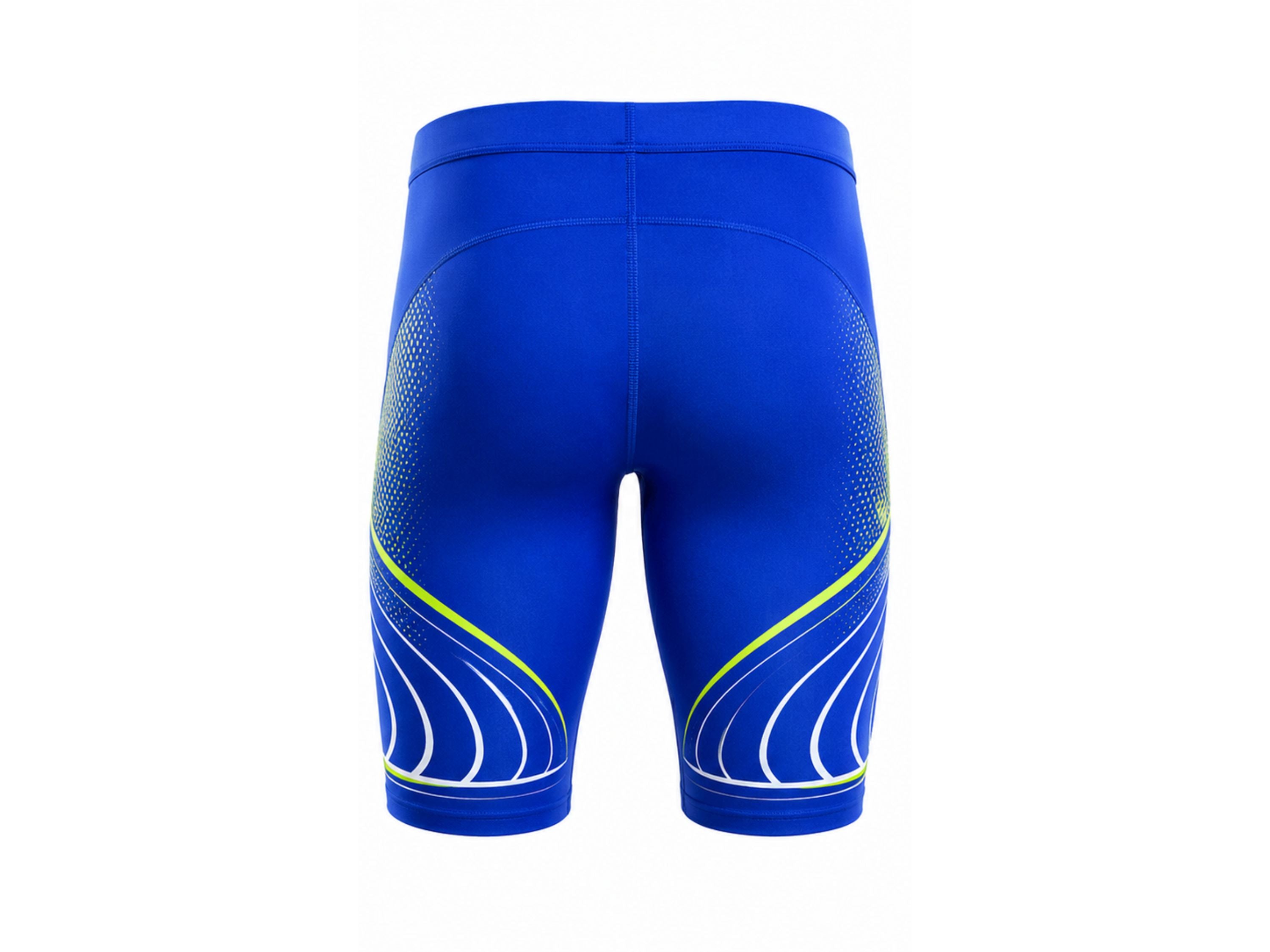 Custom Track & Field Compression Shorts | Wholesale Athletics Sprint Shorts | Blue White | Apparels Bridge