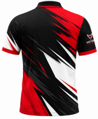 Custom Esports Polo Shirt | Wholesale Gaming Team Polo | Black Red White | Apparels Bridge