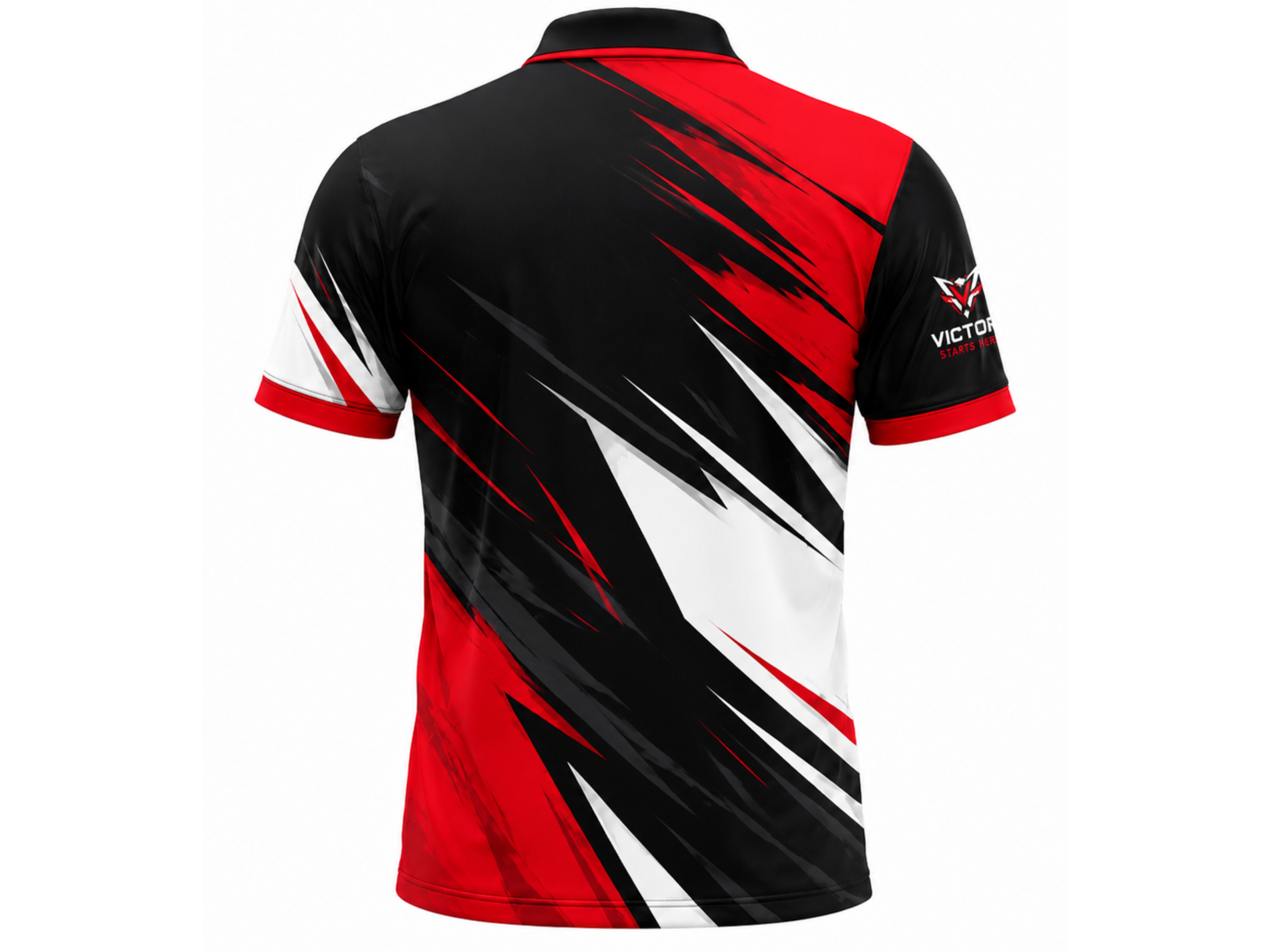 Custom Esports Polo Shirt | Wholesale Gaming Team Polo | Black Red White | Apparels Bridge