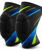 Custom Volleyball Knee Pads – Black Blue Lime Wholesale Team Protective Gear