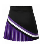 Wholesale Cheerleading Skirt Black & Purple Pleated Performance Uniform – Low MOQ Bulk Orders