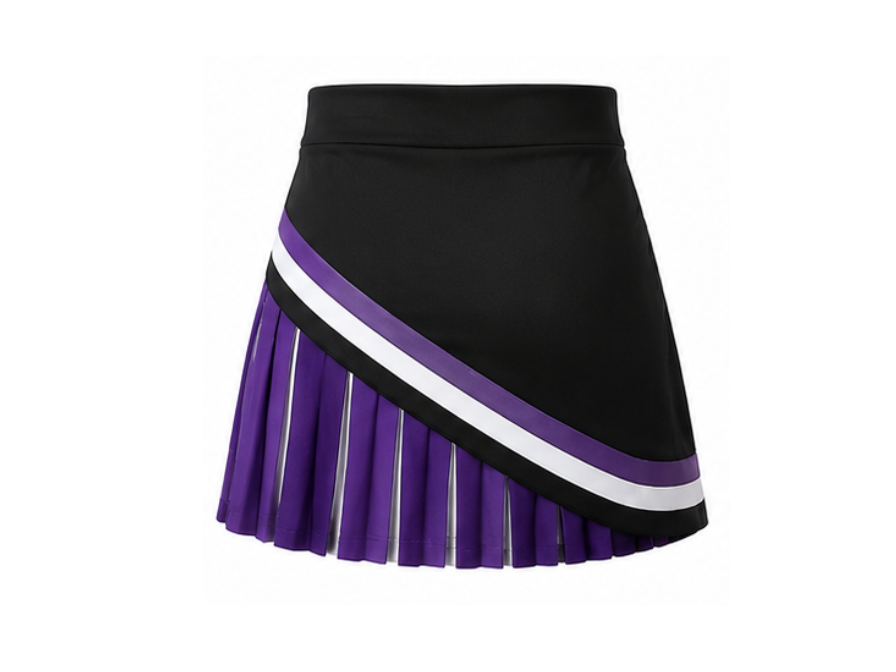 Wholesale Cheerleading Skirt Black & Purple Pleated Performance Uniform – Low MOQ Bulk Orders
